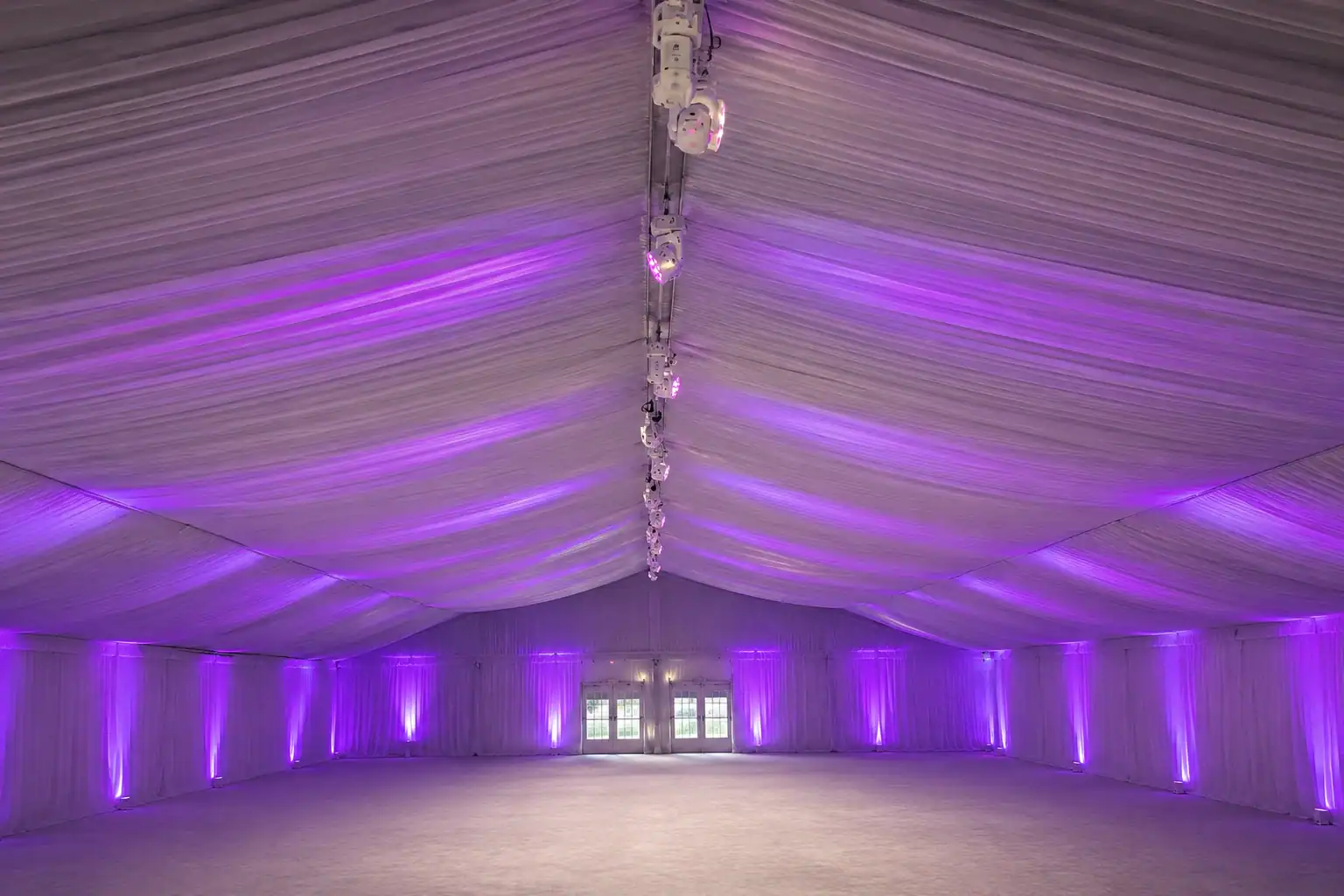 Permanent architectural lighting installation at a Central Florida venue by TYLERLIGHT