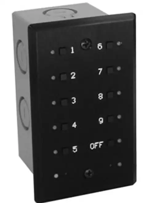 Doug Fleenor Preset 10 wall controller used to operate preset event lighting scenes