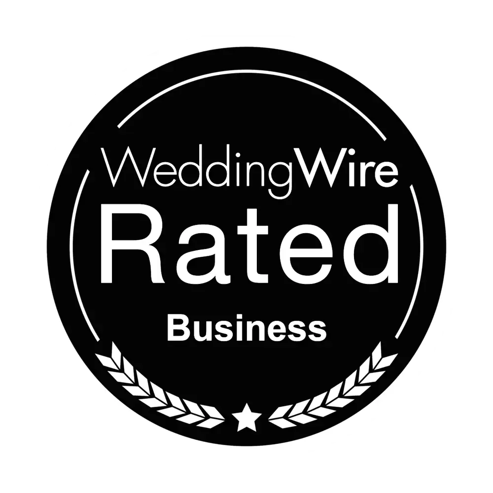 WeddingWire Rated Business badge for TYLERLIGHT