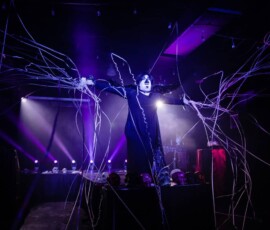 Theatrical stage lighting and scenic effects for an Orlando special event